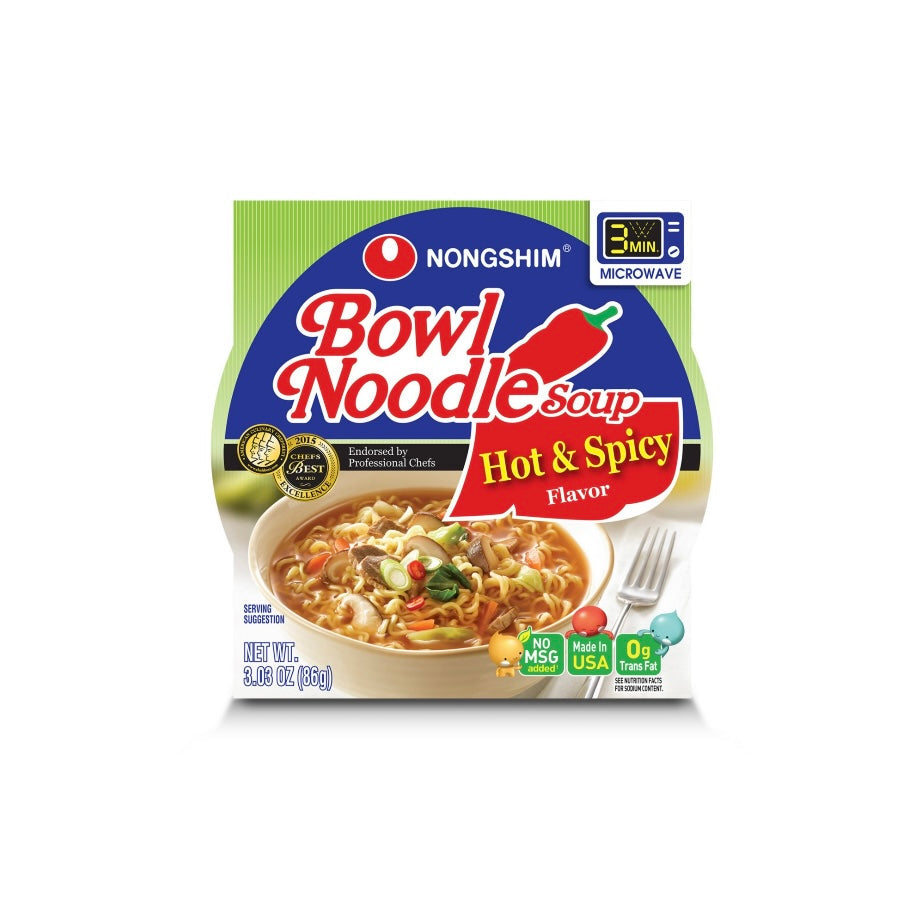 Nongshim Bowl Noodle Hot and Spicy Beef Ramen Bowl (542039)