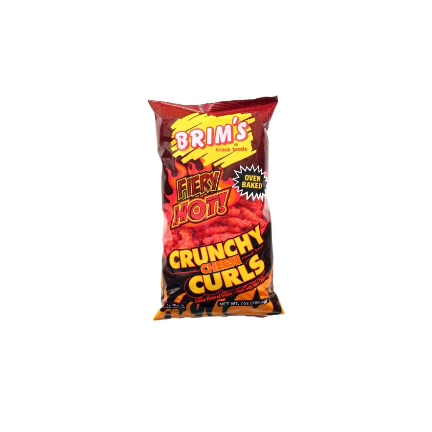 Brim's Oven Baked Fiery Spicy Hot Crunchy Cheese Curls 7oz (282624)
