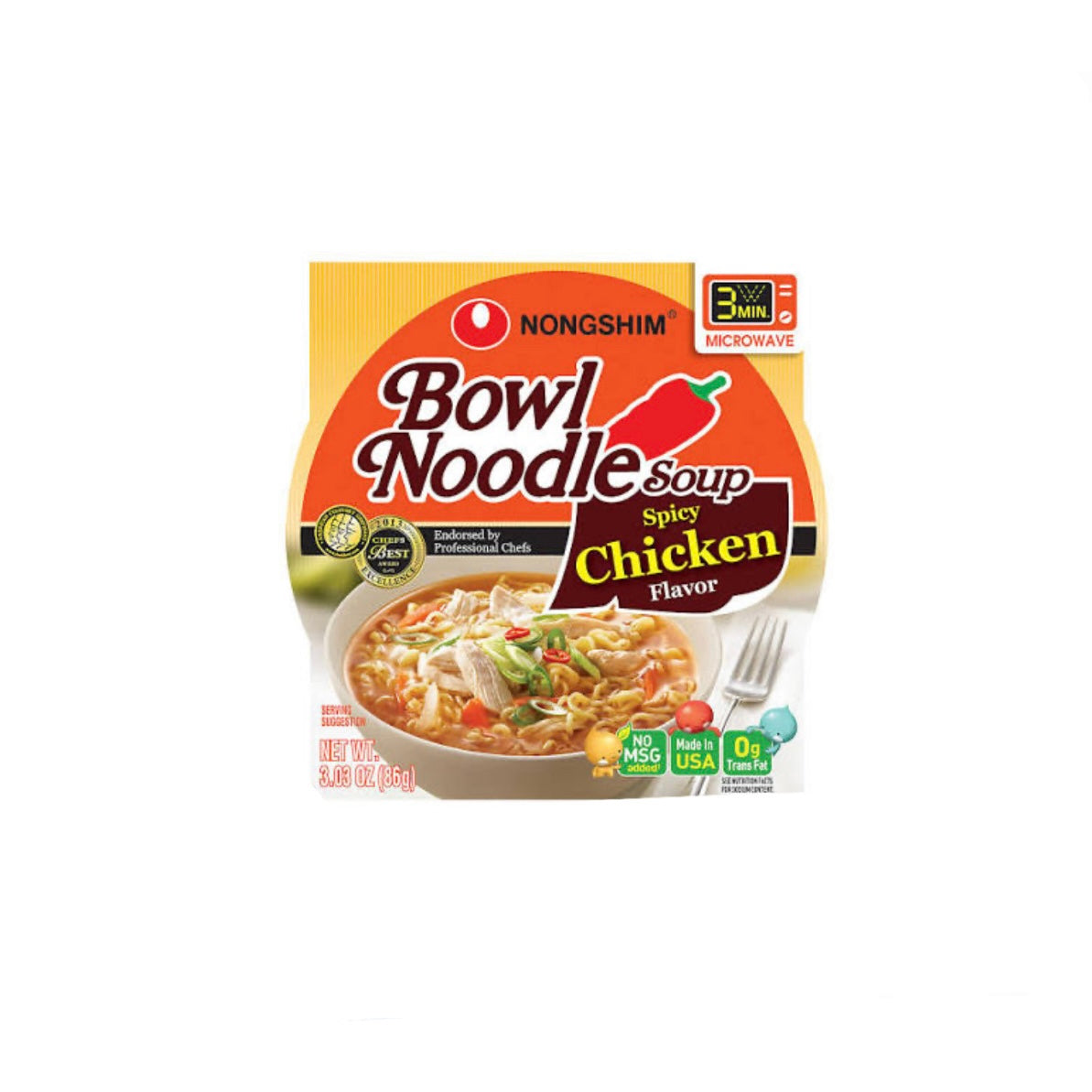 Nongshim Spicy Chicken Ramen Noodle Soup Bowl 3.03oz (980016131)