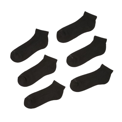 Nautica Athletic Black Core Basic Quarter socks 6pk (6808539)