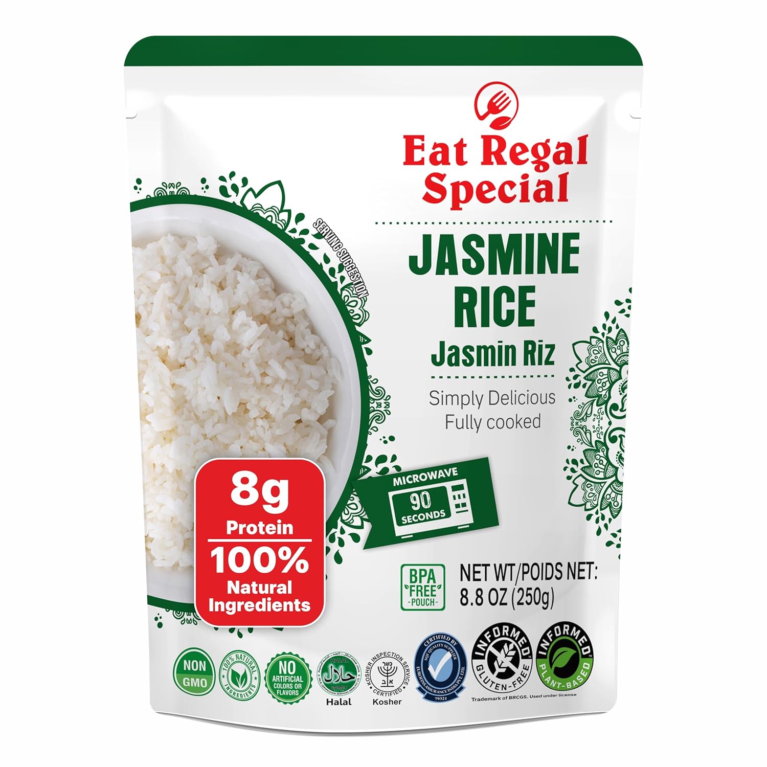 Eat Regal Gourmet Jasmine Rice 8.8oz SKU 342766