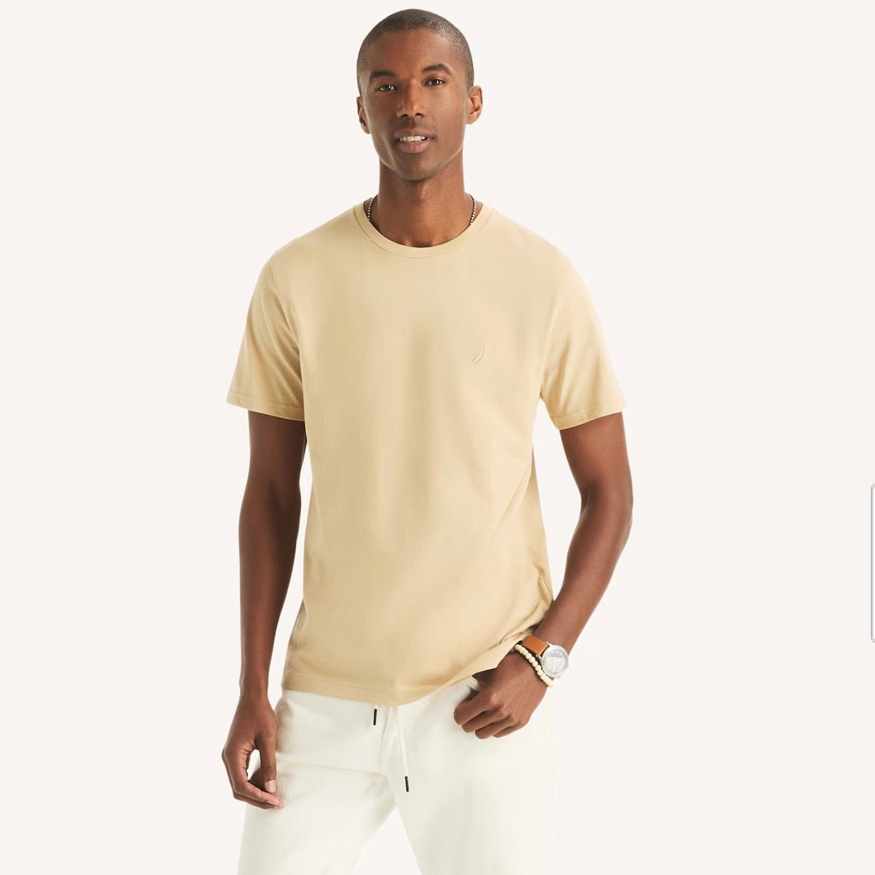 Nautica Solid Crew Neck T-Shirt Safari (232537077)