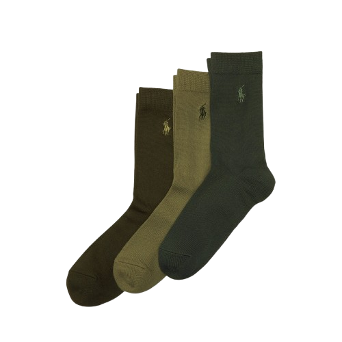 Polo Ralph Lauren Crew Sock Olive Assorted (3pk) (0022028534)