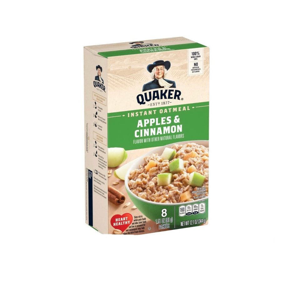 Quaker Instant Oatmeal Apples & Cinnamon 8 Count, 12.1oz 30567296