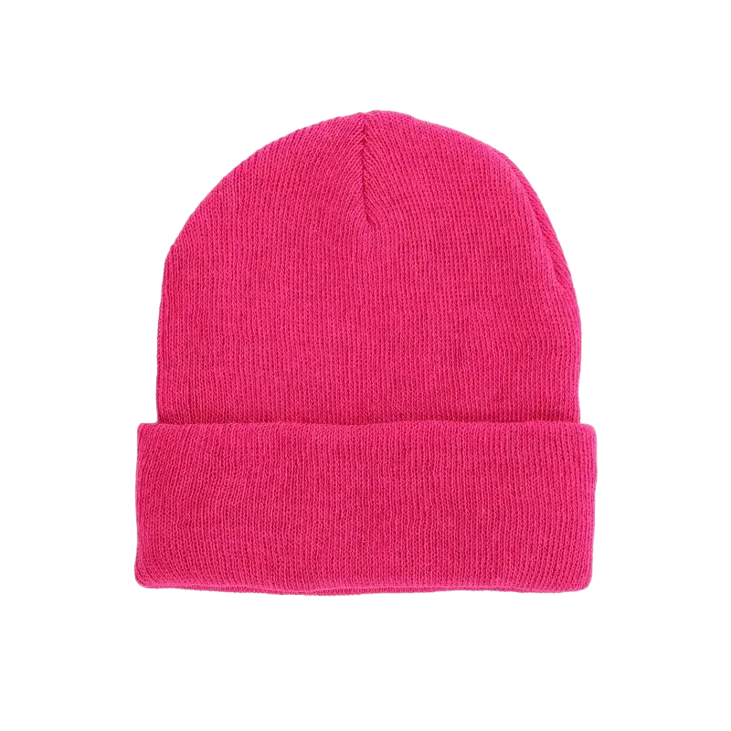 Knitted Beanie Hat Bright Pink (Bea-704)