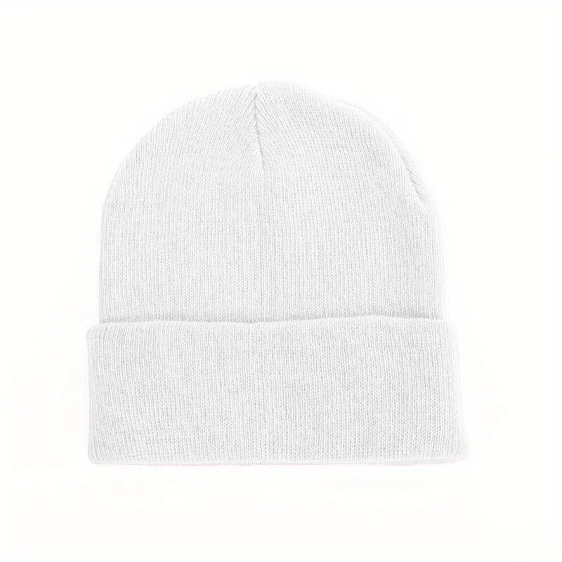 Knitted Beanie Hat White(Bea-711)