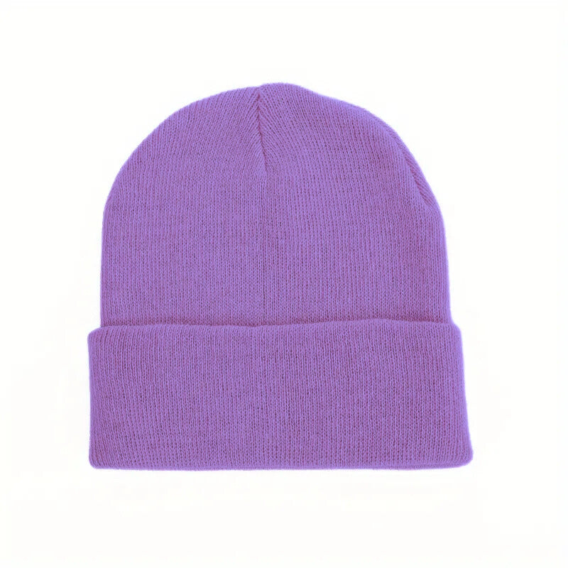 Knitted Beanie Hat Purple (Bea-709)