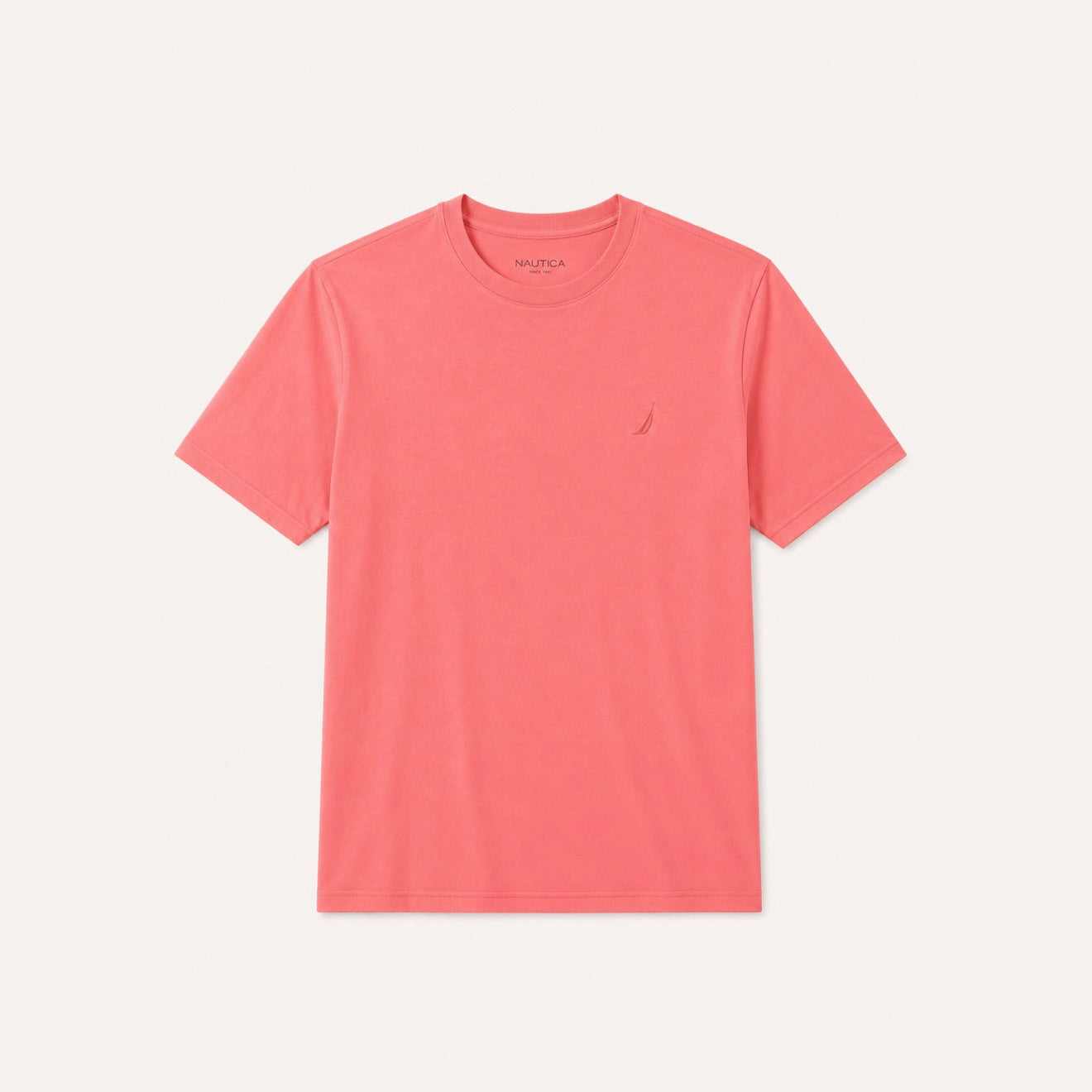 Nautica Solid Crew Neck T-Shirt Dreamy Coral (232537433)