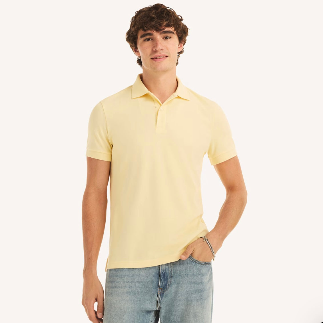 Nautica Slim-Fit Interlock Polo Shirt Soft Yellow (232837011)
