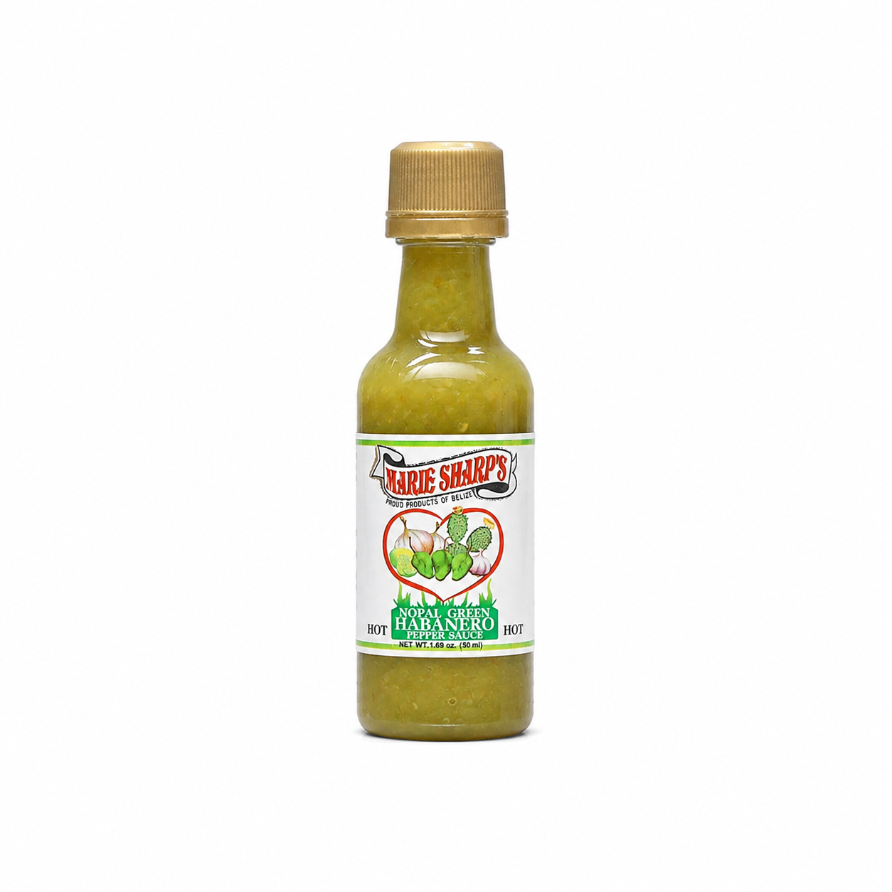 Marie Sharp's Green Habanero Mini Hot Sauce with Prickly Pears 1.69oz (HSP1612)
