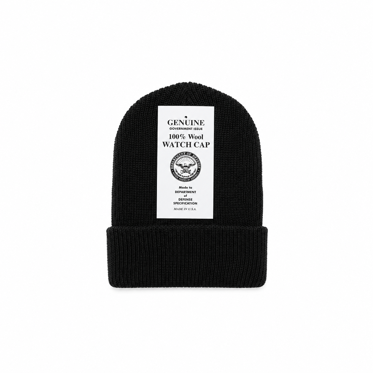 100% Wool Black Winter Beanie Hat (HW7002999)