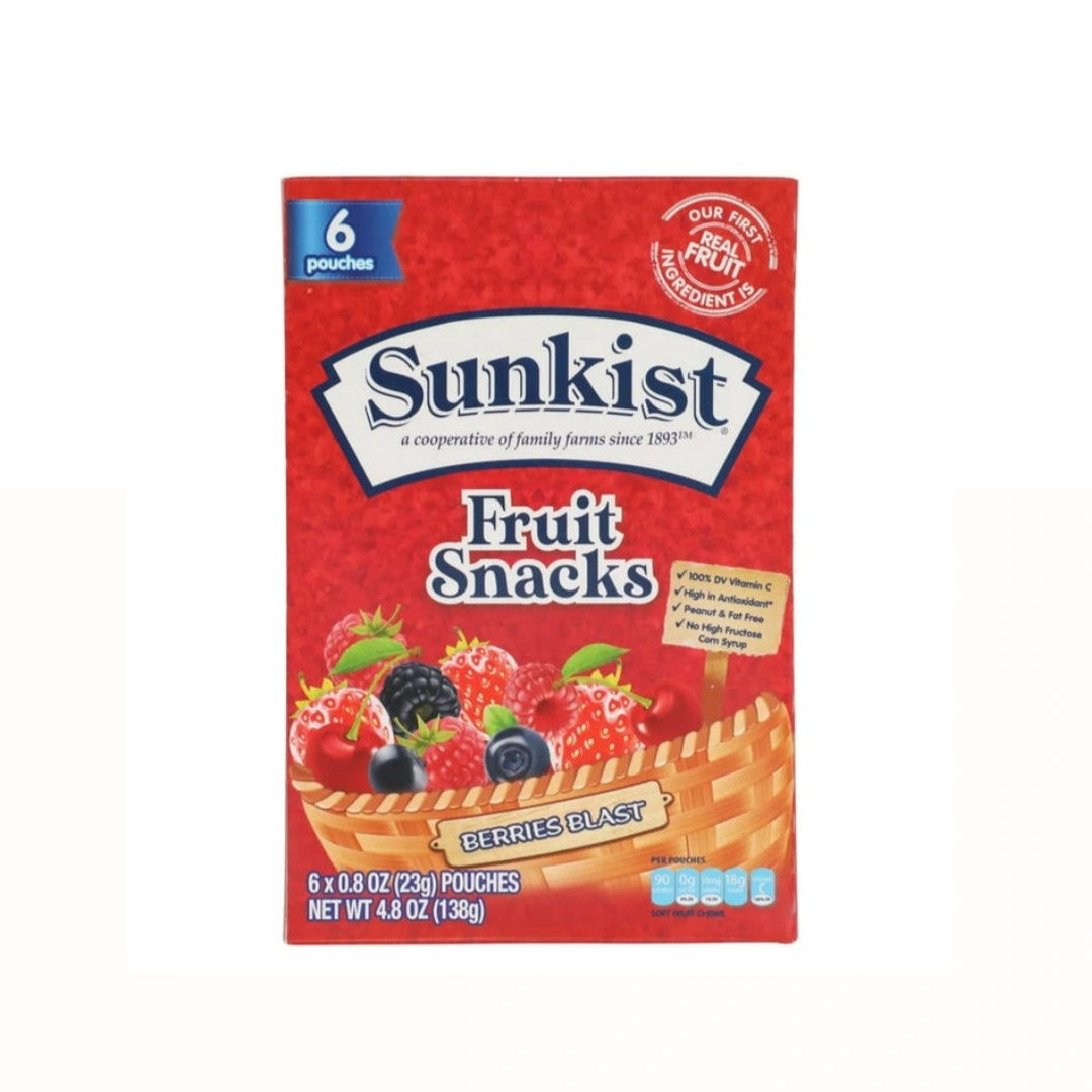 Sunkist Berries blast Fruit Snacks 4.8oz 6ct  (354323)