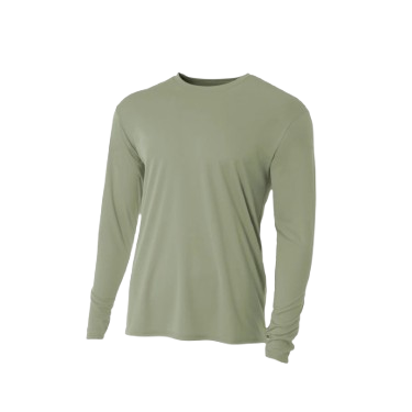 A4 Cooling Performance Long Sleeve Crew Neck Olive Green (N3165OL)