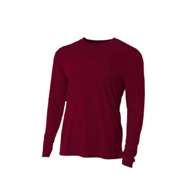 A4 Cooling Performance Long Sleeve Crew Neck Maroon (N3165MA)