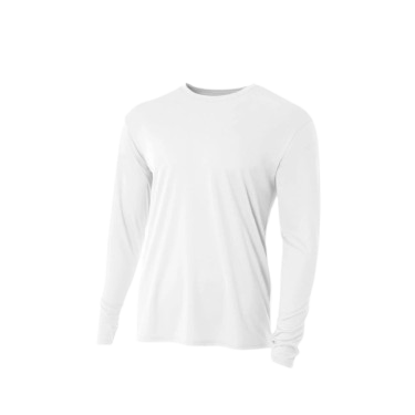 A4 Cooling Performance Long Sleeve Crew Neck White (N3165WH)