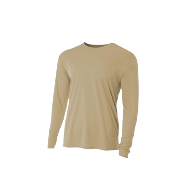 A4 Cooling Performance Long Sleeve Crew Neck Khaki (N3165DT)