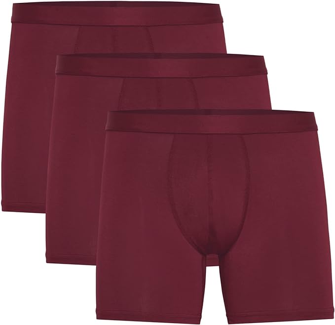 Burgundy Boxer Briefs 3 Pack
