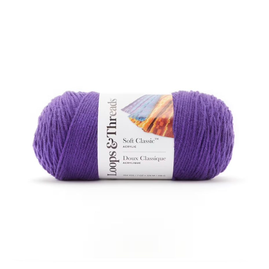 Soft Classic™ Solid Yarn by Loops & Threads ''Purple'' (MP196926)