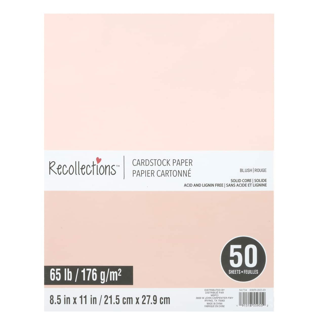 Cardstock Paper Blush 8.5" x 11" 50pk (MP541734)