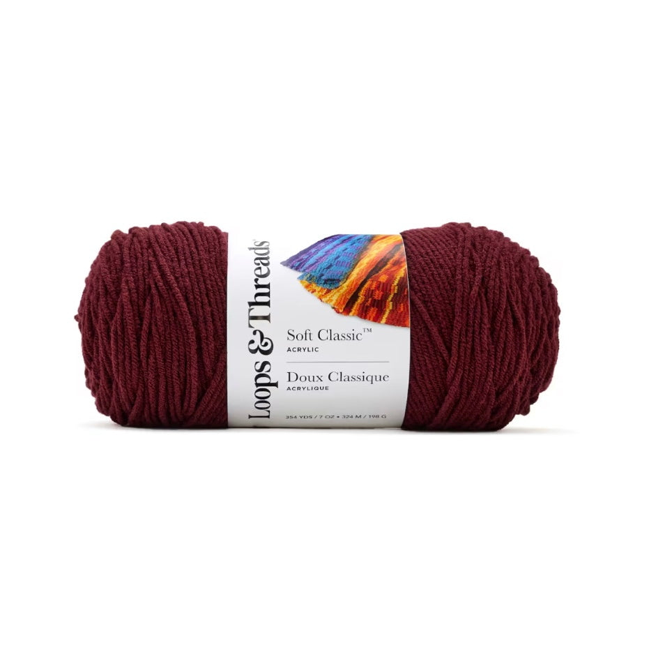 Soft Classic™ Solid Yarn by Loops & Threads ''Wine'' (MP632143)