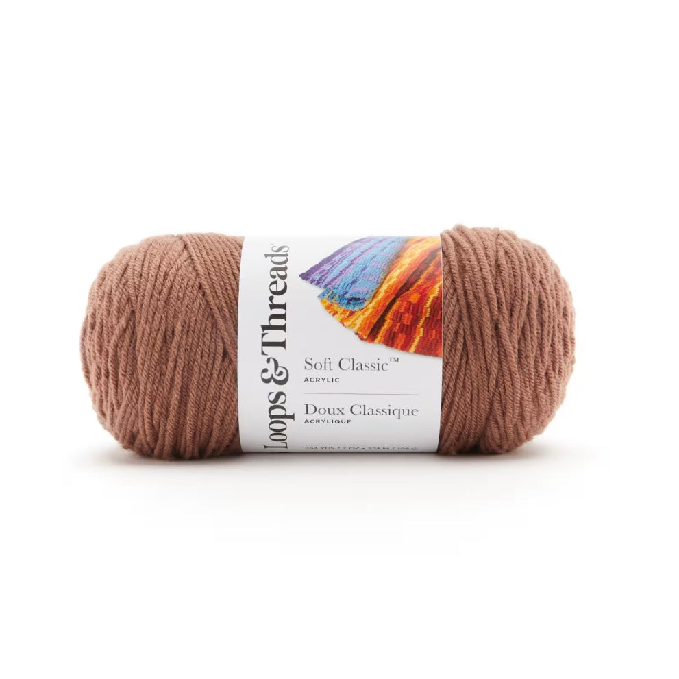 Soft Classic™ Solid Yarn by Loops & Threads ''Coffee'' (MP661801)