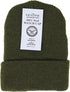 100% Wool Olive Green Winter Beanie Hat