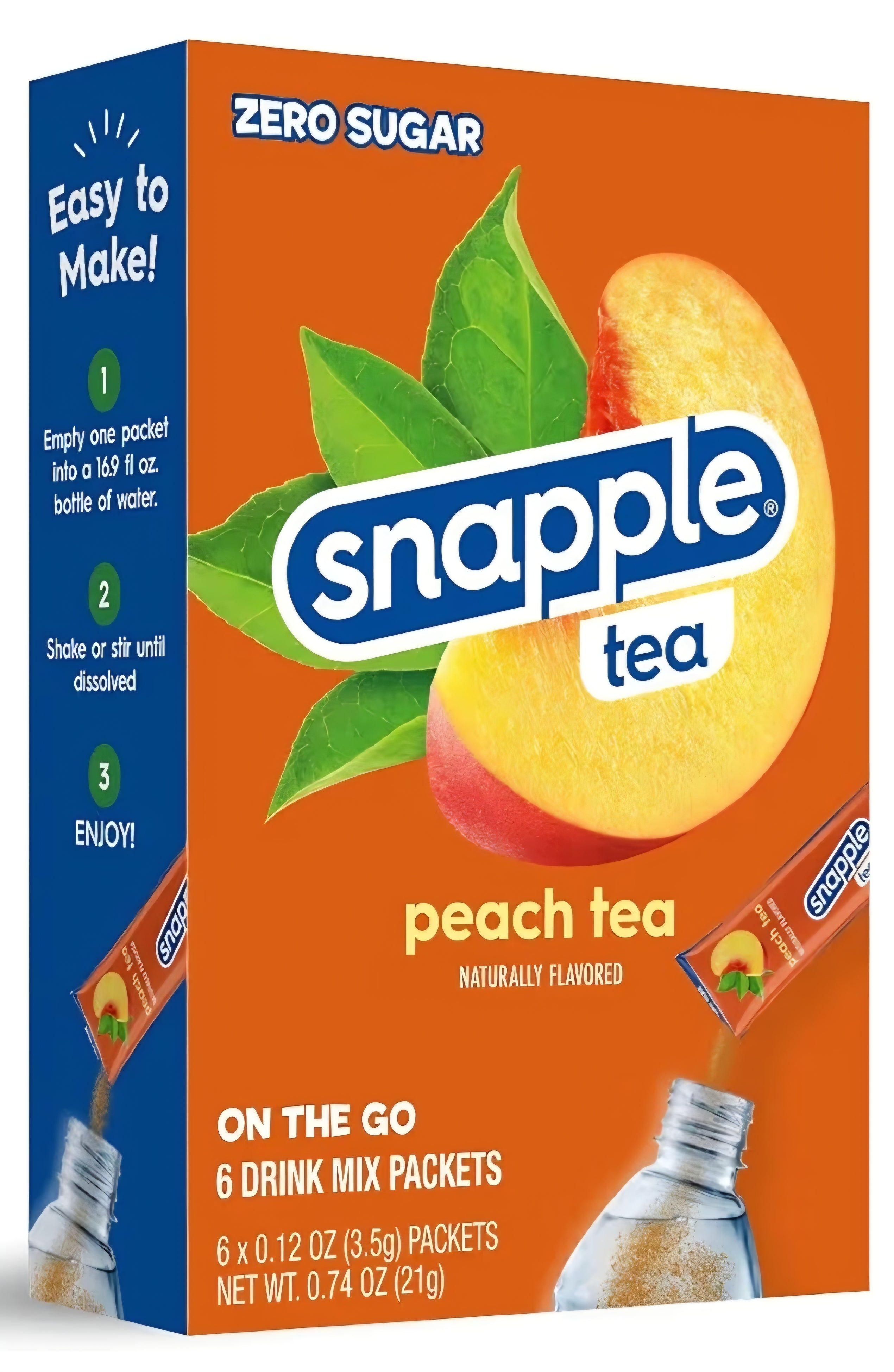 SNAPPLE Peach Tea Drink Mix 6 pack 0.74oz 253003