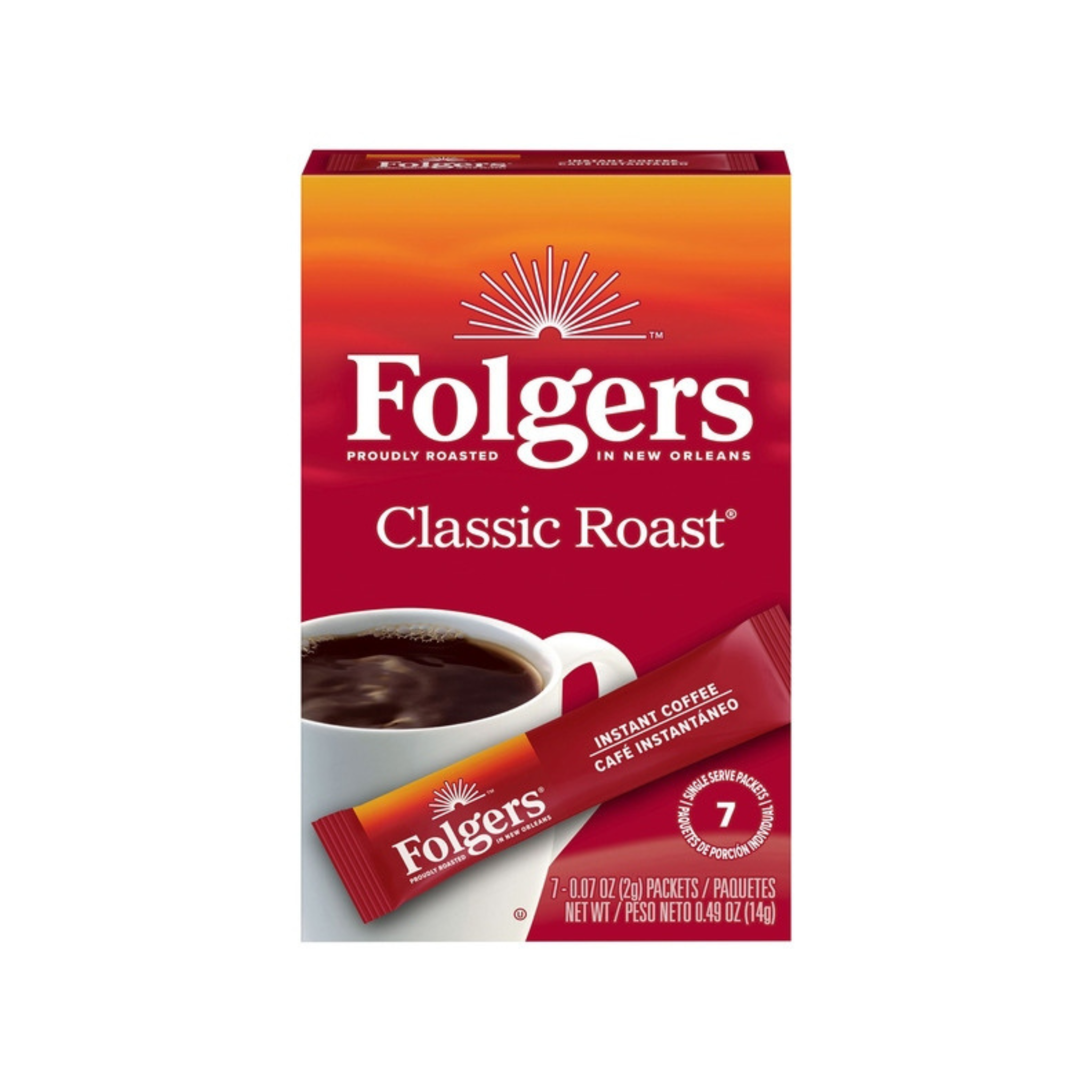 Folgers Classic Roast Instant Coffee Crystals 7pk (9444992)