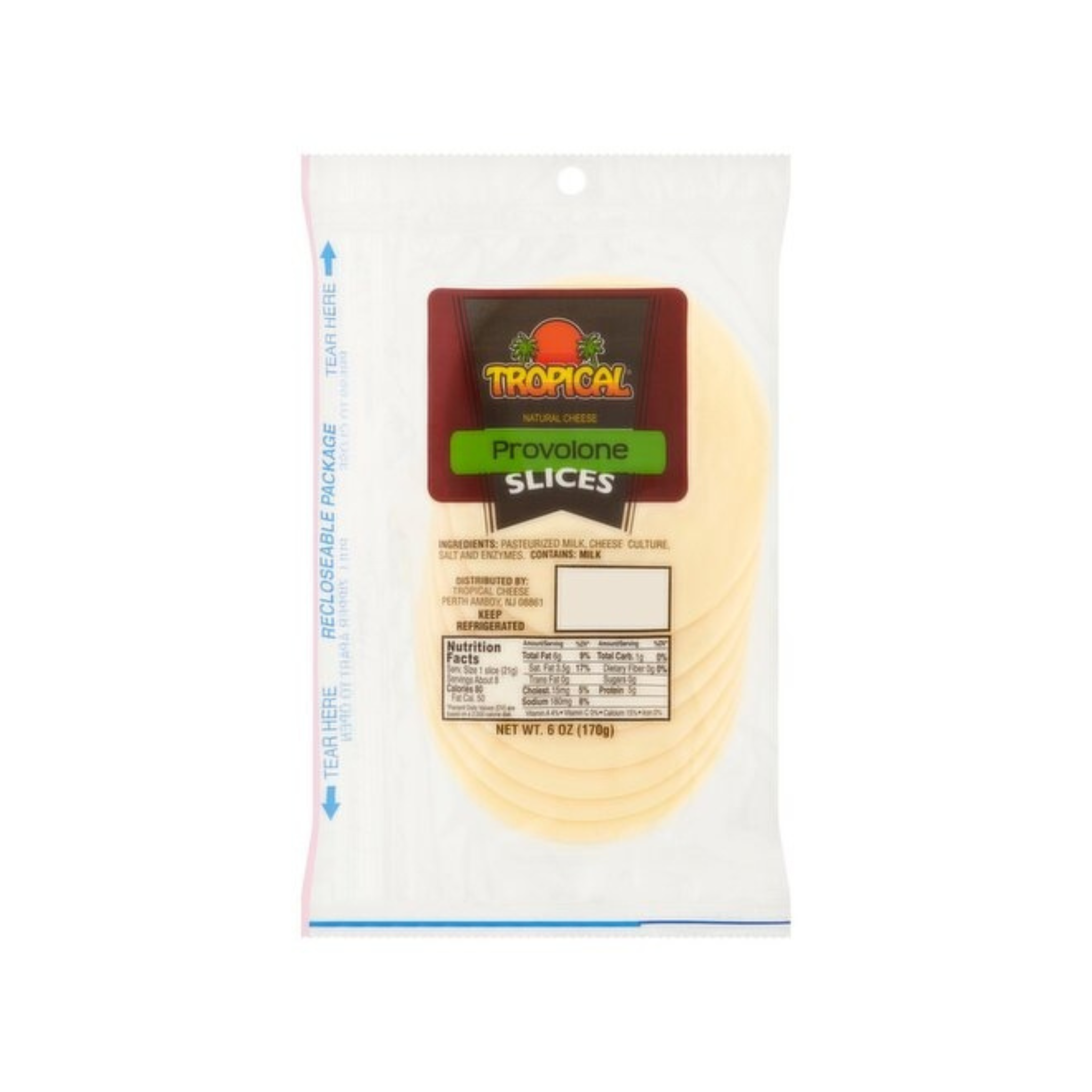 Tropical Provolone Slices Natural Cheese, 8ct 6oz (2700403)