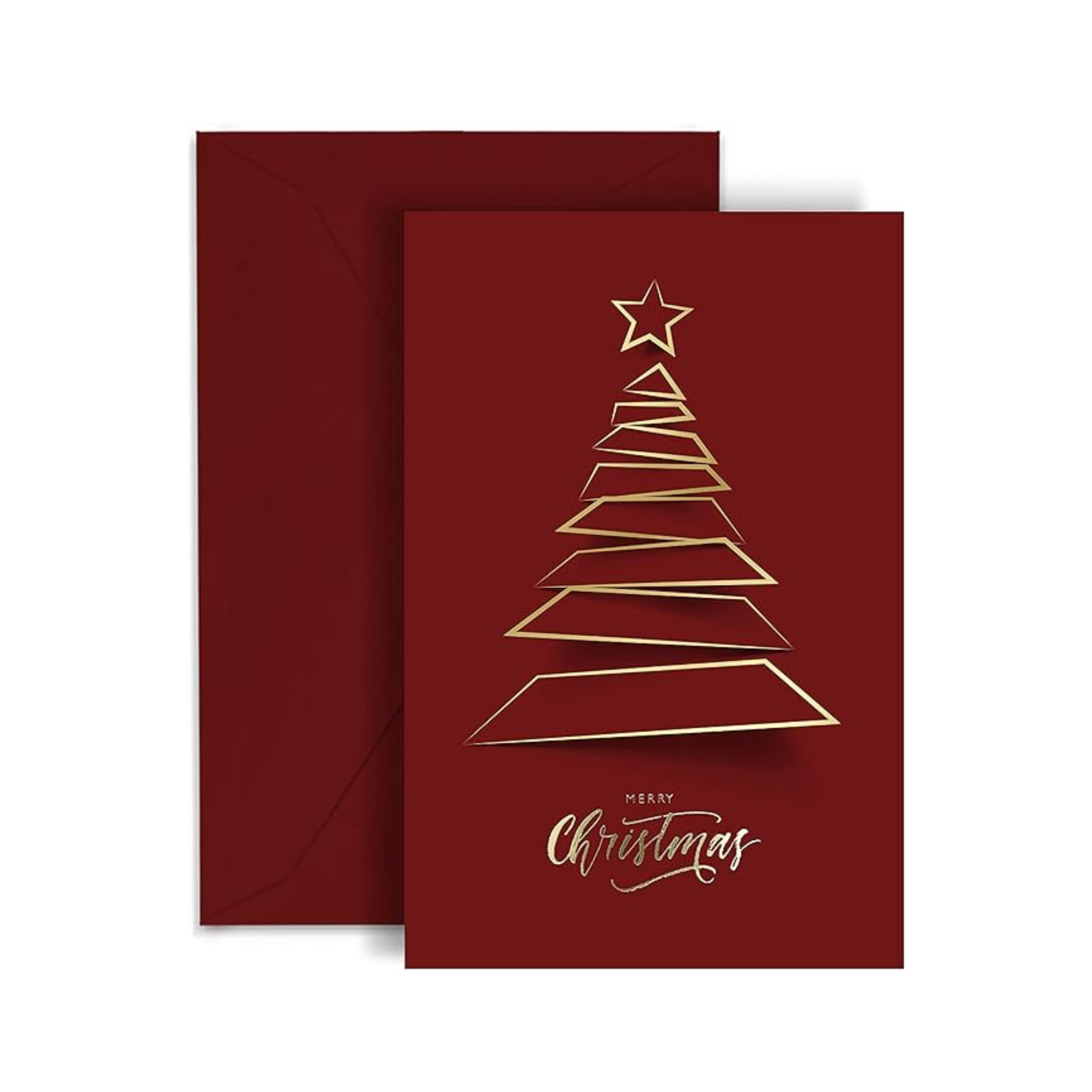 EasyKart Christmas Greeting Card Gold Foiling Xmas Tree w/ Envelope (H3250)