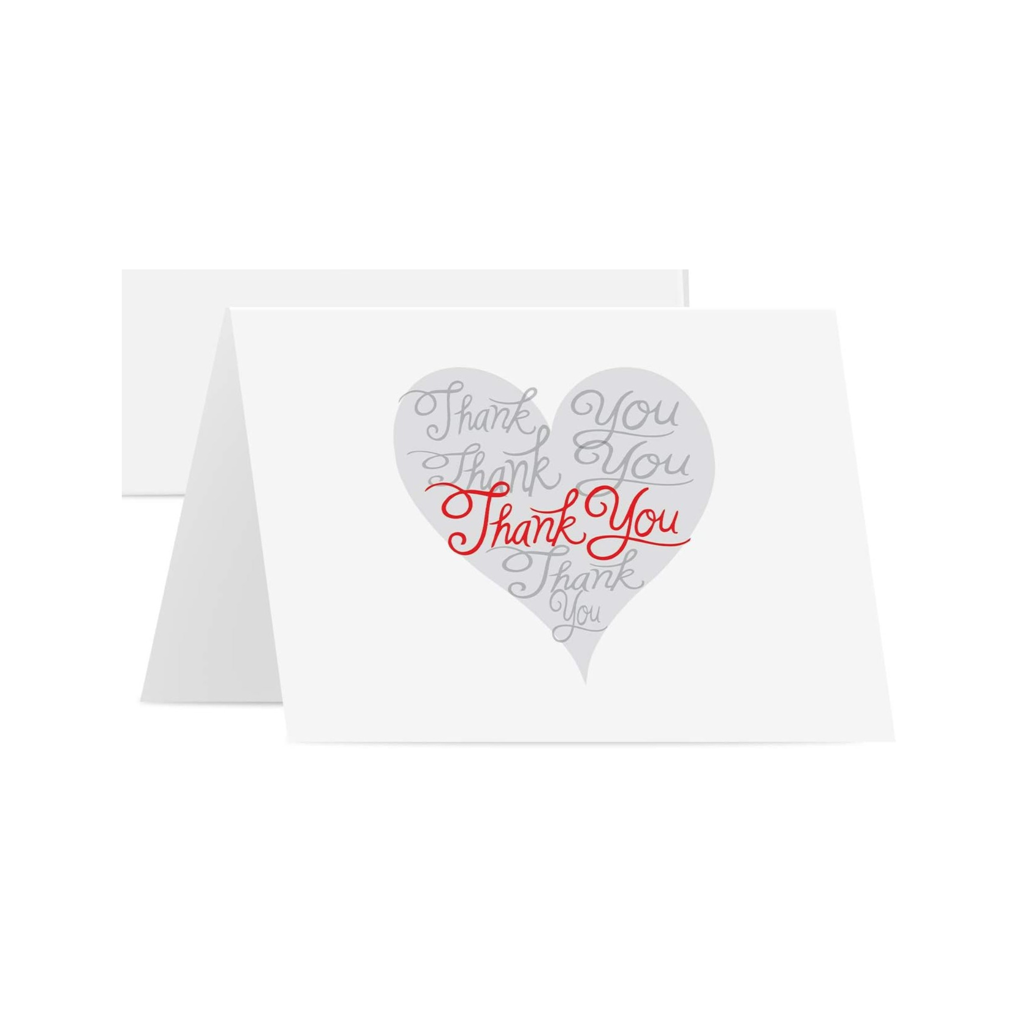 Thank You Beautiful & Romantic Love Hearts Card w/ Envelope (H3254)