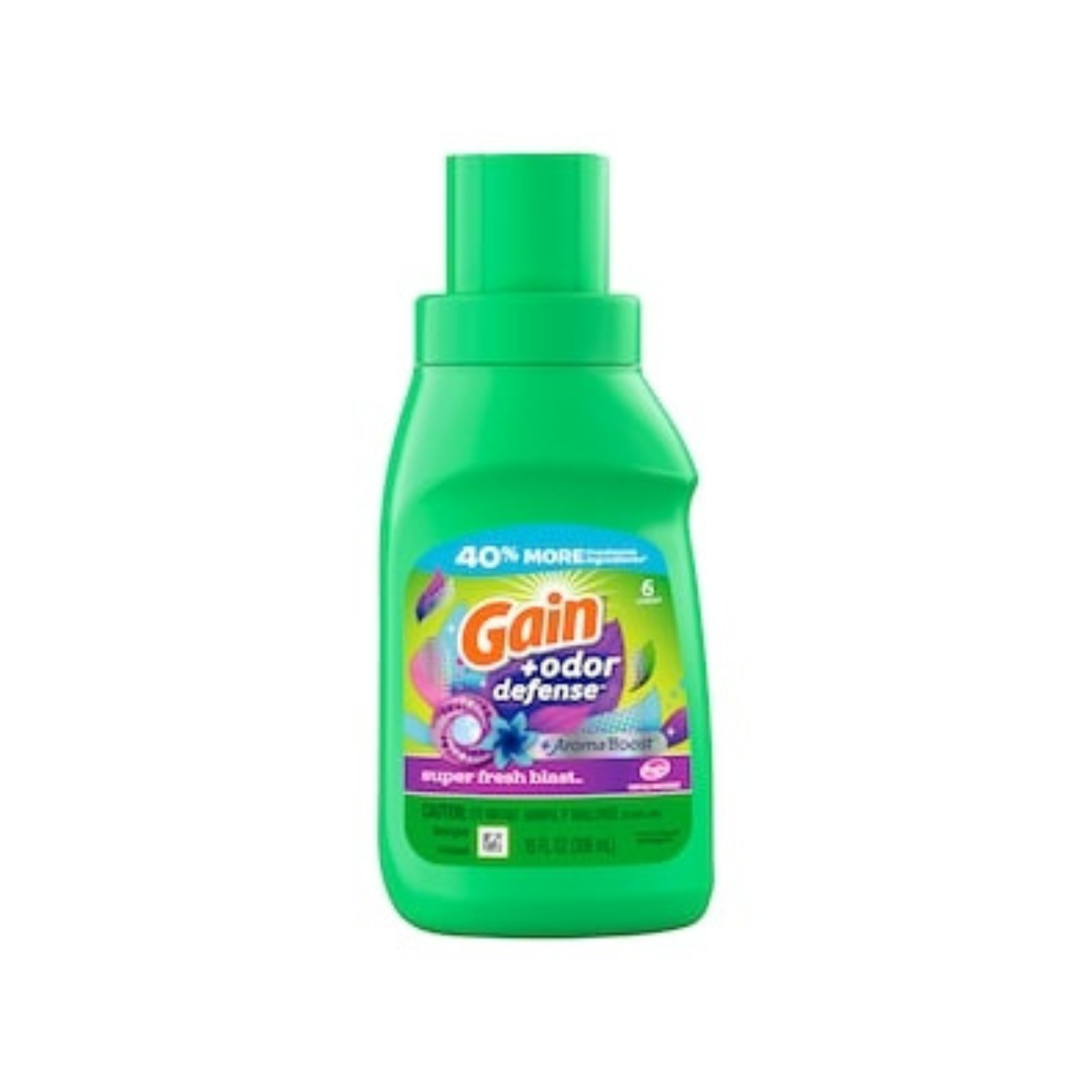Gain+Odor Defense Liquid Laundry Detergent Super Fresh Blast Scent, 10oz(339102)