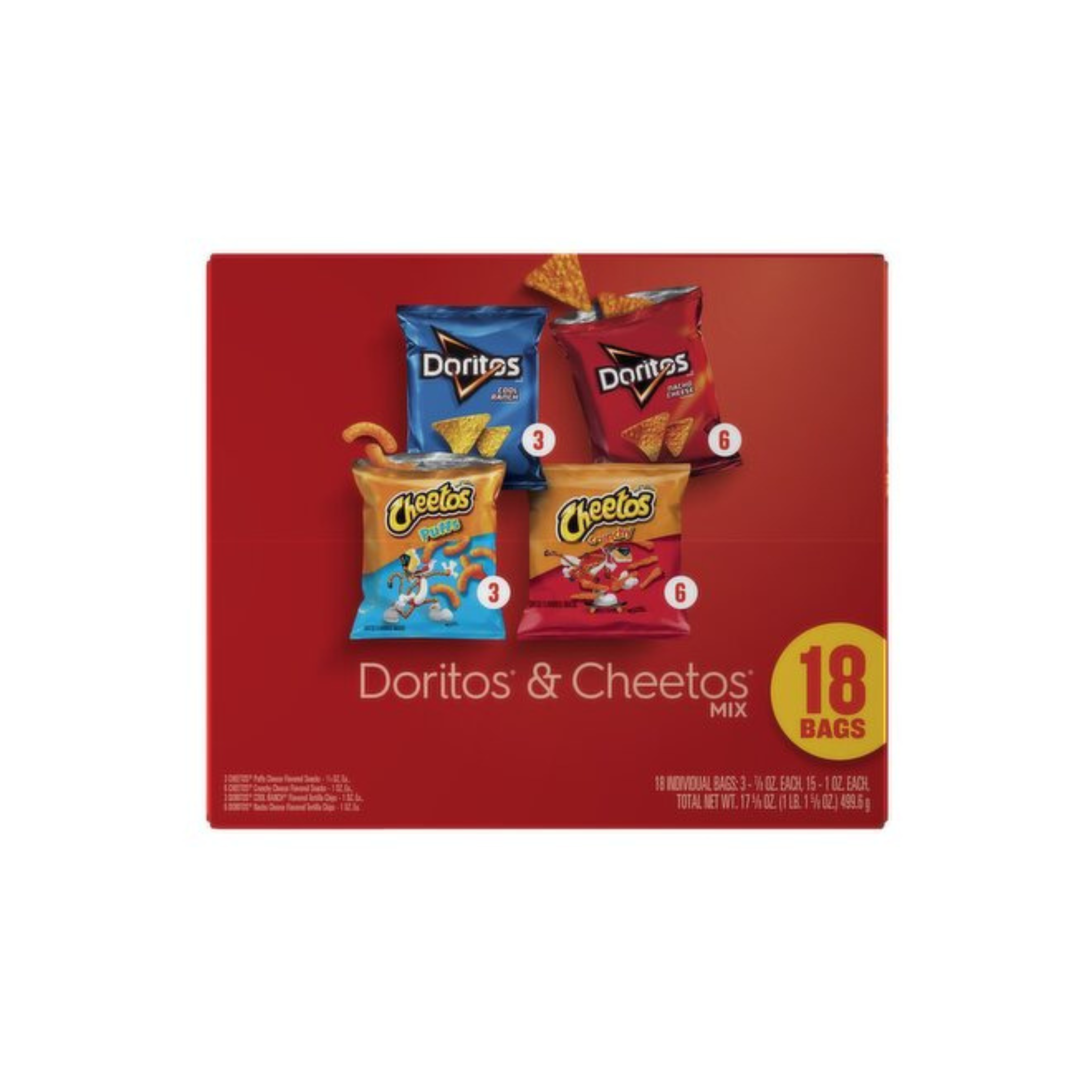 Frito Lay Snacks Doritos & Cheetos Mix 18 Pack 18oz (6009005)