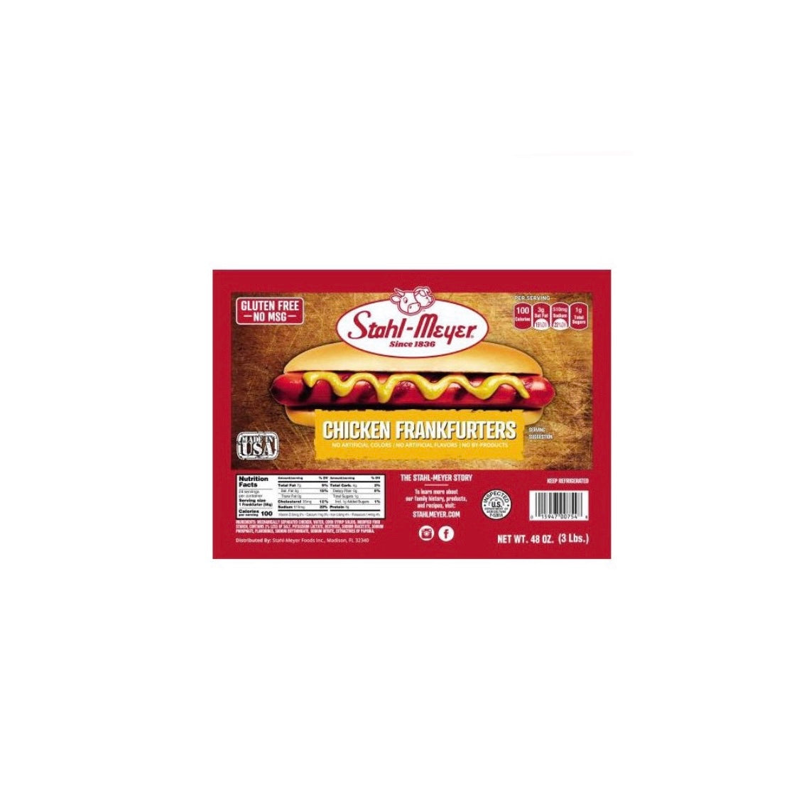 Stahlr Meyer Chicken Hot Dogs Franks 12 oz (S420001S)