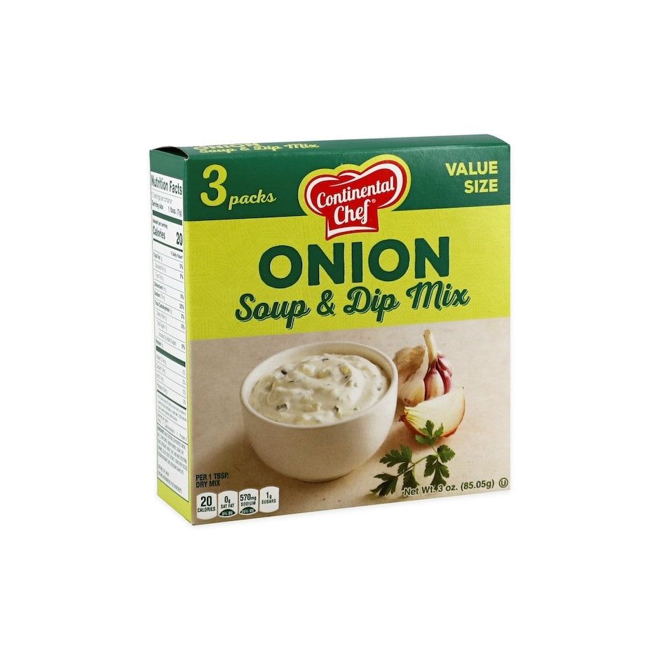 Continental Chef Onion Soup and Dip Mix 3.0oz 3pk (13592)