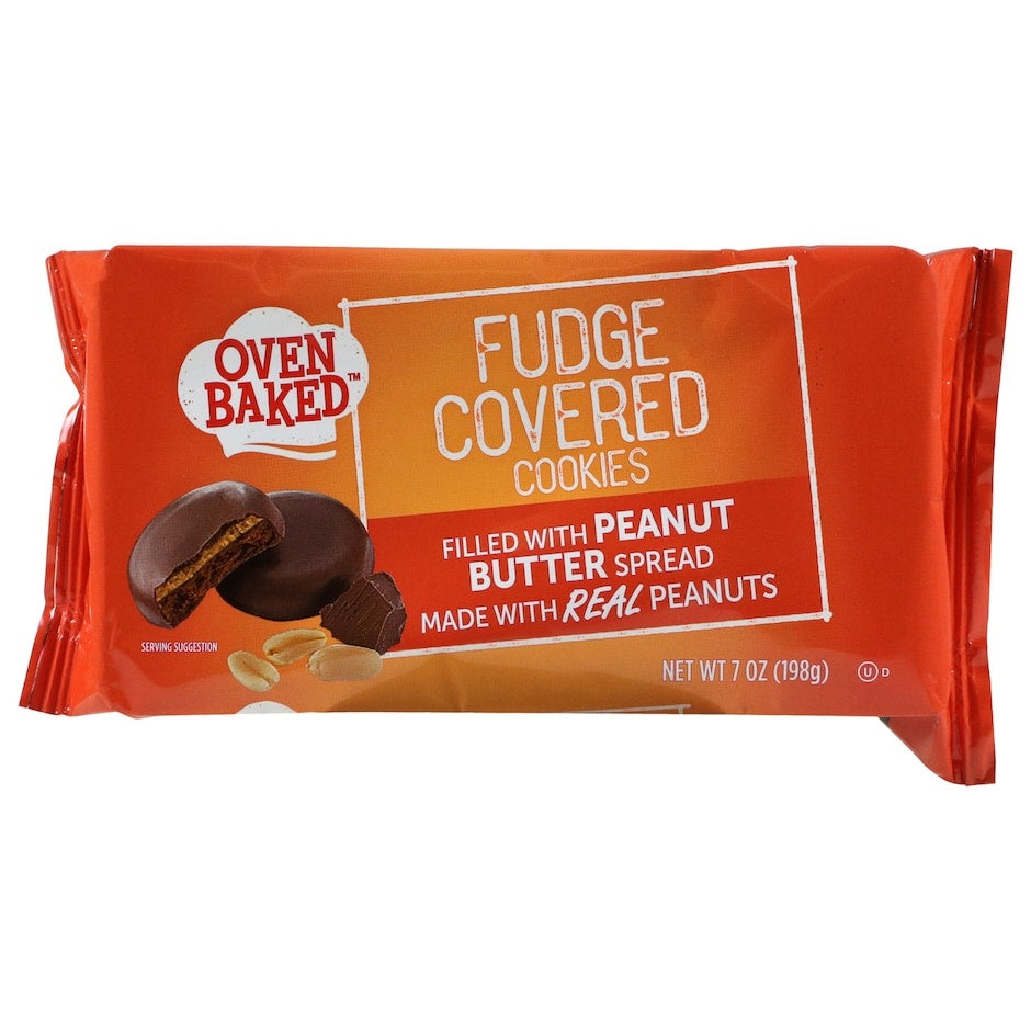 Oven Baked Fudge Covered Cookies with Chocolate and Peanut Butter 7.0oz (339077)