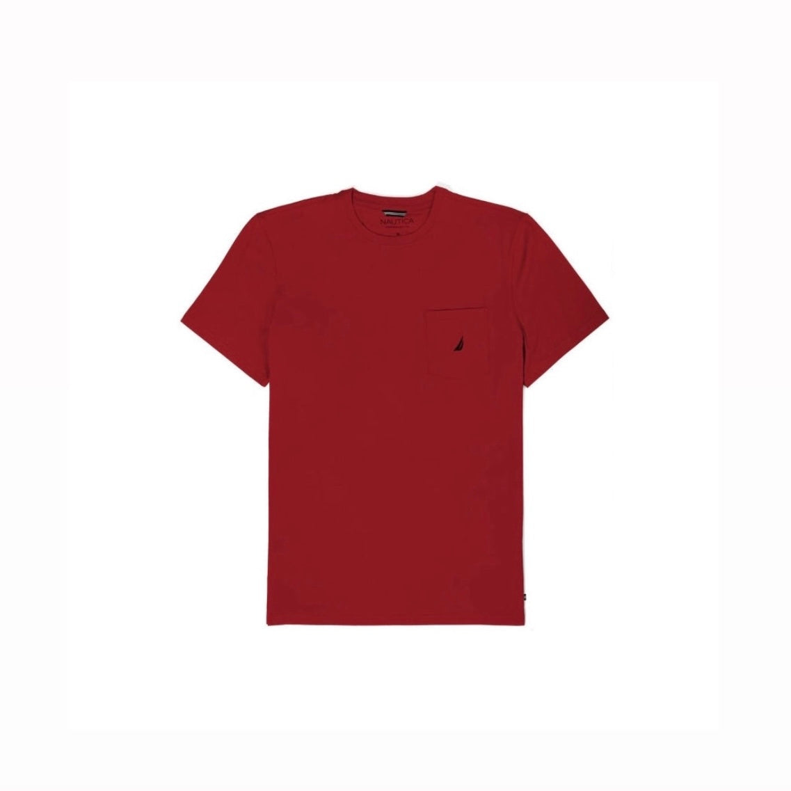 Nautica Stretch Cotton Tee With Pocket Sunrise Red (232137103)