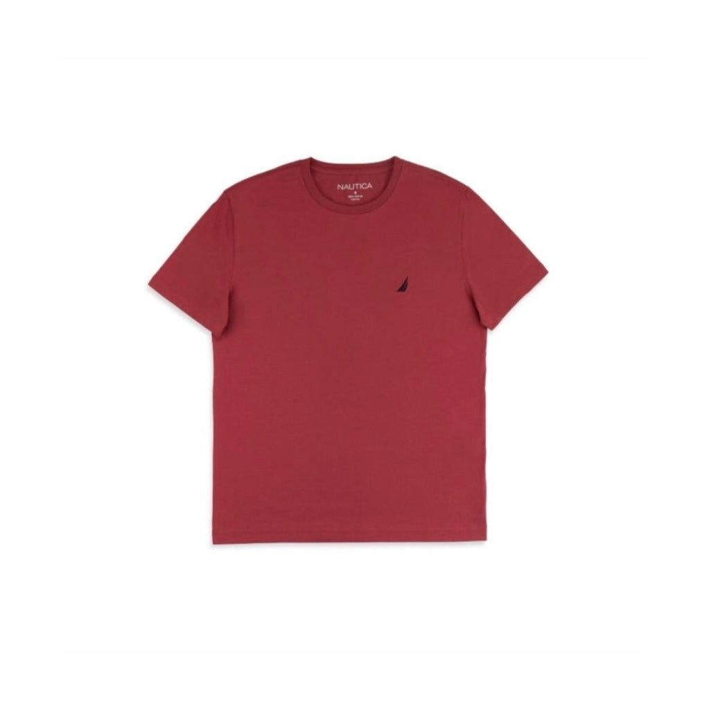 Nautica Solid Crew Neck T-Shirt Indian Red (23213741)