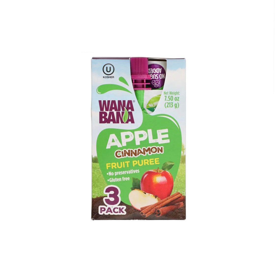 WanaBana Apple Cinnamon Fruit Pouches 3 ct (369152)