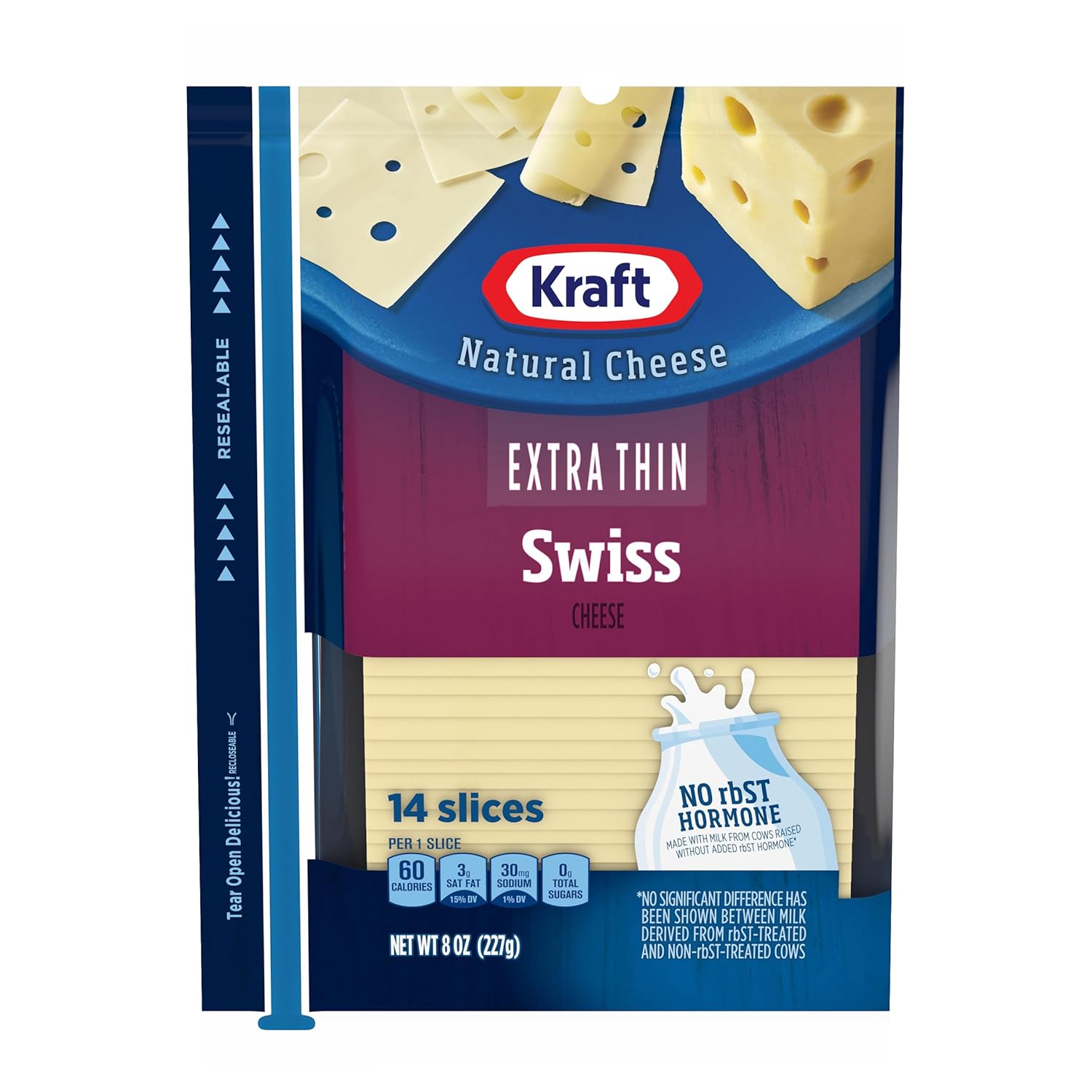 Kraft Thin Slice Swiss Cheese 8oz EKR018857