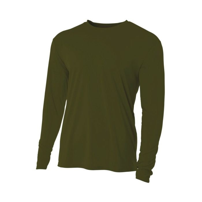 A4 Cooling  Performance Long Sleeve Crew Neck Dark Olive (N3165DO)