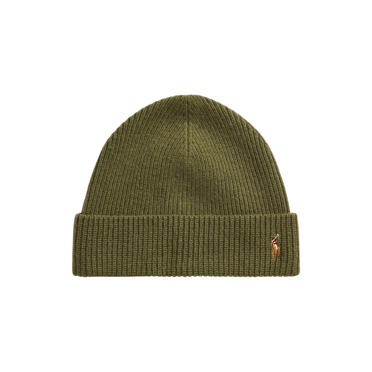 Polo Ralph Lauren Wool-Blend Olive Green Beanie (0076246487)