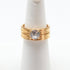 Gold Tone Engagement Ring & Wedding Band Set (1008G)