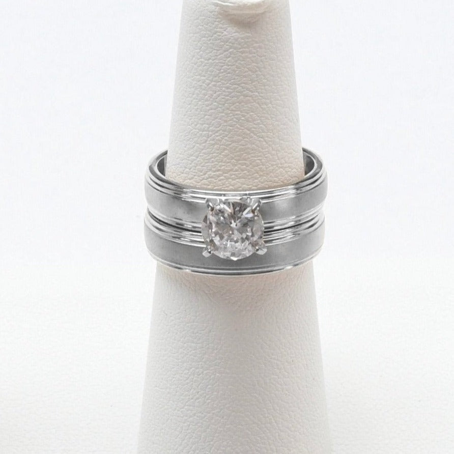 Silver Tone Engagement Ring Only (1019S)