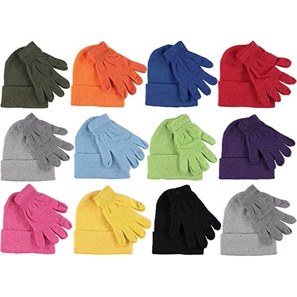 Hat & Glove Set Multiple Colors