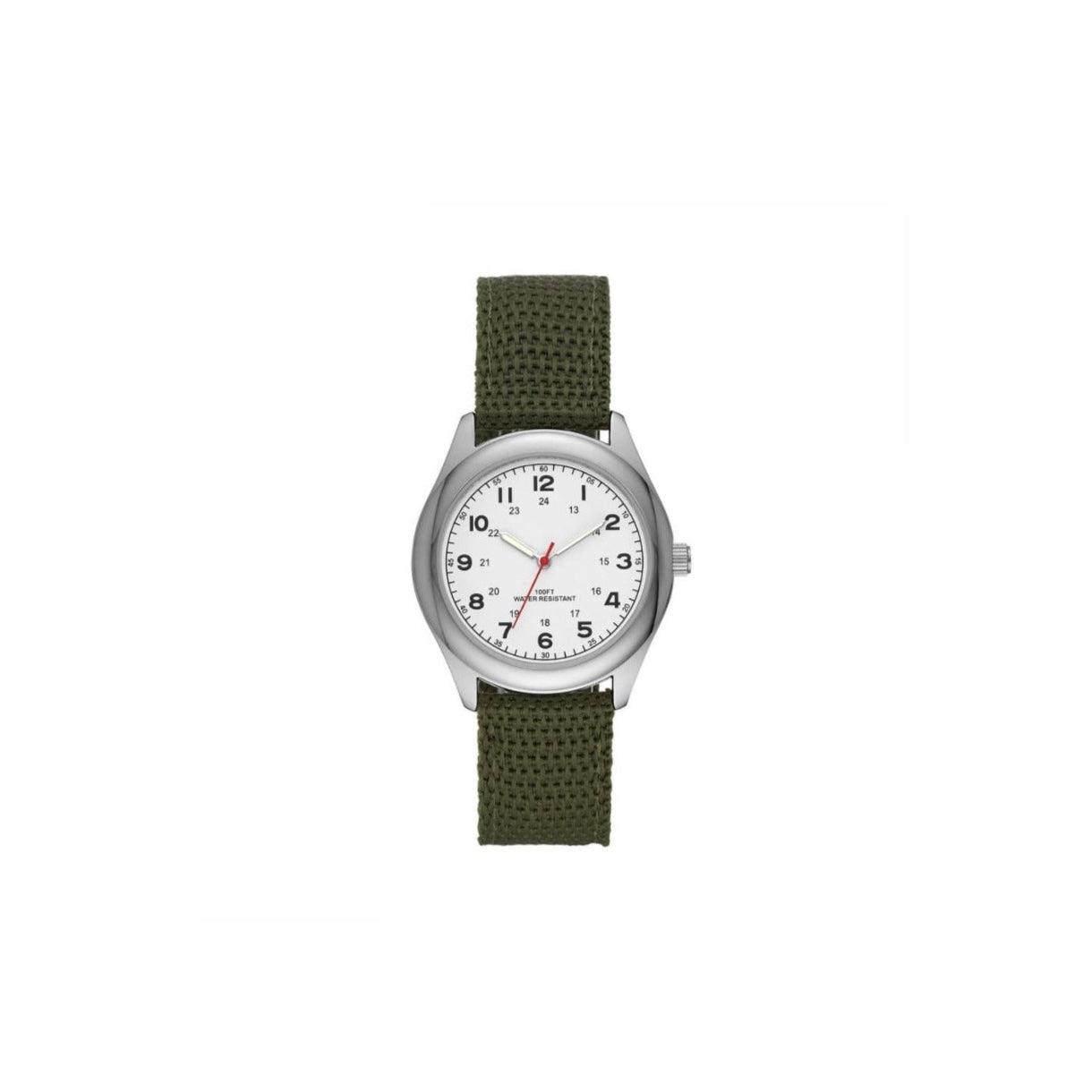 George Silvertone Olive Nylon Strap Watch With White Dial (191999211)
