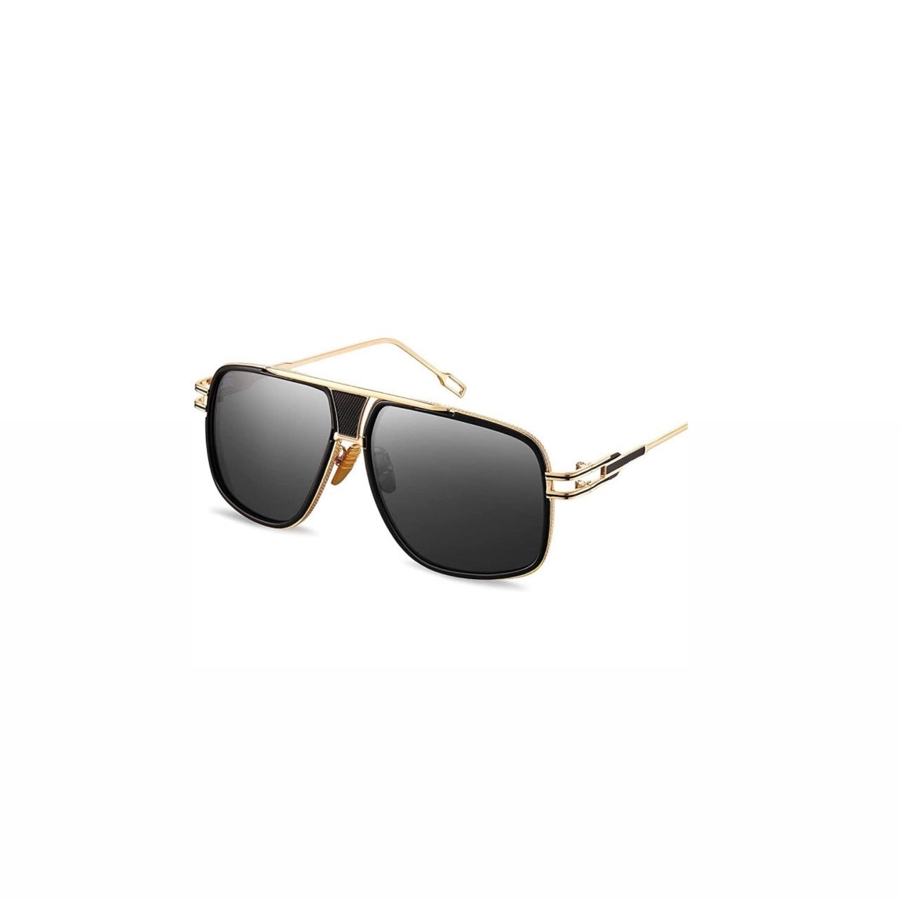 ''Black Diamond'' Gold Frame Oversized Retro Sunglasses (9019888)