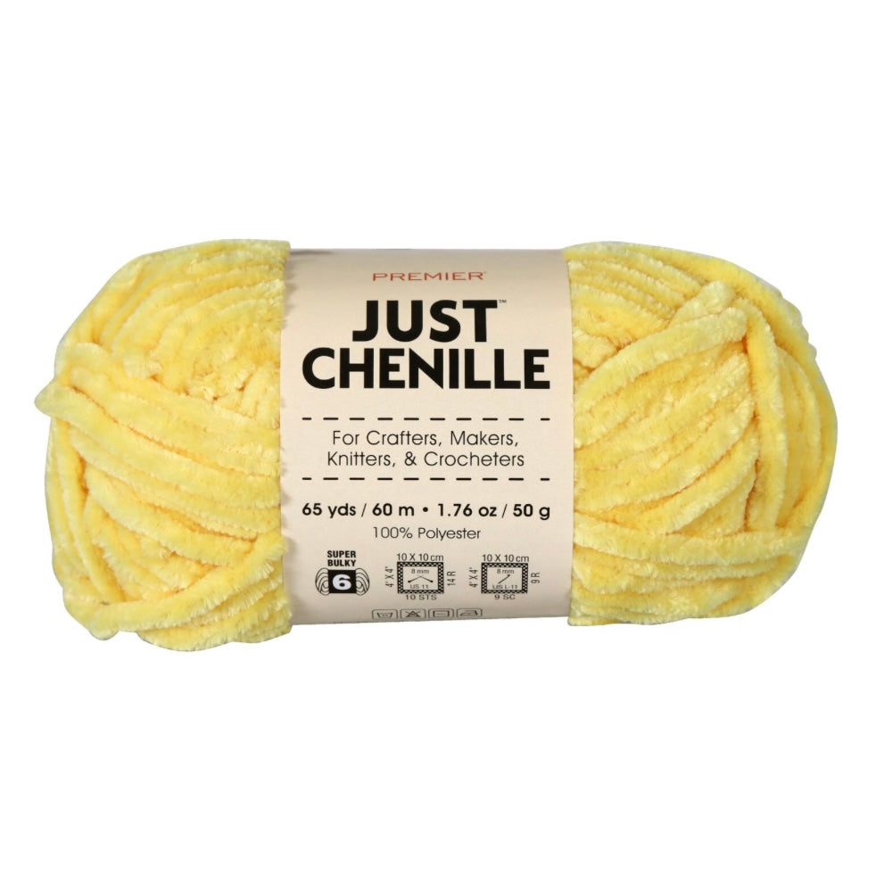 Premier Just Chenille Lemon Polyester Yarn 65 yd (348360)