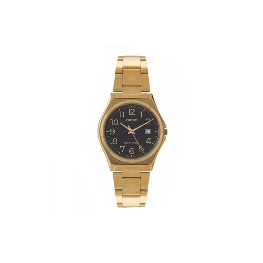 Casio Men's Gold-Tone Stainless-Steel Quartz Watch with Black Dial (9644)