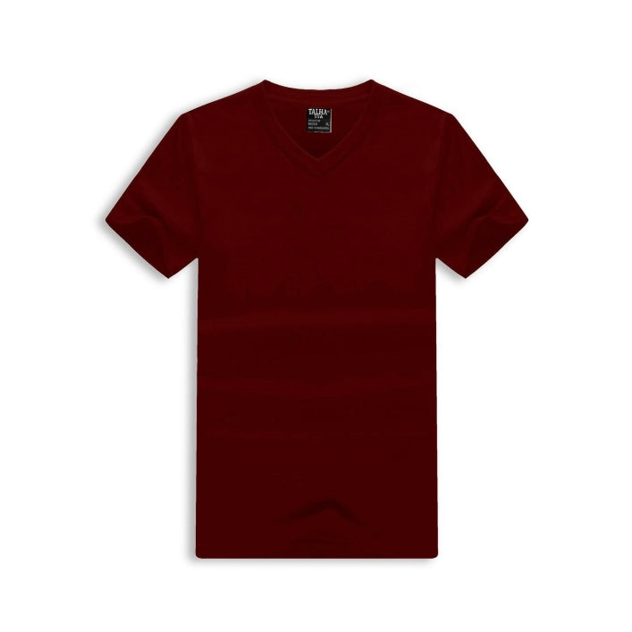 Talha Short Sleeve V-Neck T-Shirt - Deep Burgundy (555102)